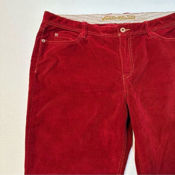 Eddie Bauer Classic Red Corduroy Pants Bootcut Leg, Size 16 - Picture 4 of 11